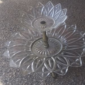 Antique 2 tier trays beautiful